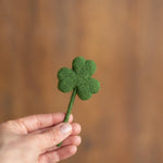 Felted Wool Shamrock and Four-Leaf Lucky Clover for St Patrick’s Day Decoration and Newborn Photography Props, Lucky Baby Photo Styling