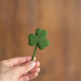 Felted Wool Shamrock and Four-Leaf Lucky Clover for St Patrick’s Day Decoration and Newborn Photography Props, Lucky Baby Photo Styling