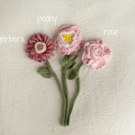 Angora Crochet Flower Bouquet Newborn Photography Prop, Handmade Flower Bunch, Everlasting Bouquet Gift, Wedding Flower Knit Bridal Bouquet