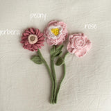 Angora Crochet Flower Bouquet Newborn Photography Prop, Handmade Flower Bunch, Everlasting Bouquet Gift, Wedding Flower Knit Bridal Bouquet