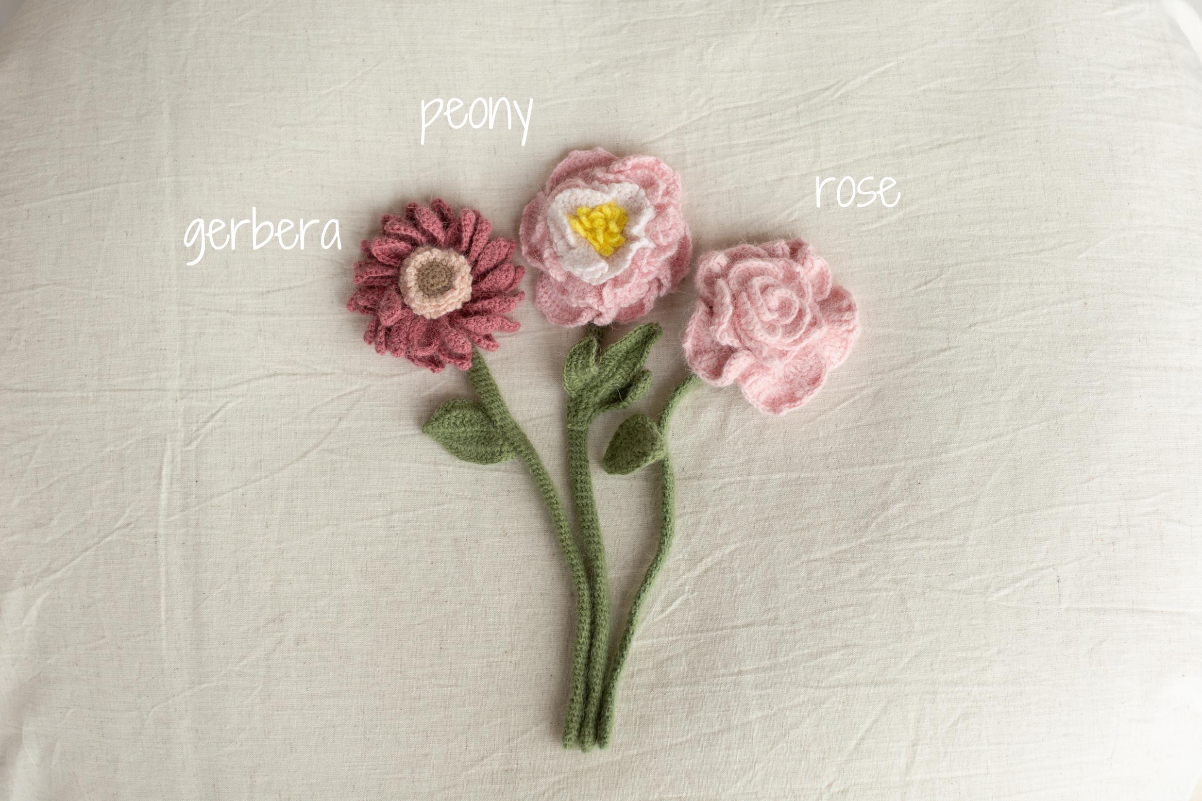 Angora Crochet Flower Bouquet Newborn Photography Prop, Handmade Flower Bunch, Everlasting Bouquet Gift, Wedding Flower Knit Bridal Bouquet