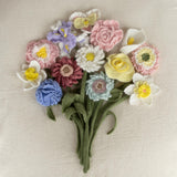 Angora Crochet Flower Bouquet Newborn Photography Prop, Handmade Flower Bunch, Everlasting Bouquet Gift, Wedding Flower Knit Bridal Bouquet