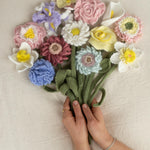 Angora Crochet Flower Bouquet Newborn Photography Prop, Handmade Flower Bunch, Everlasting Bouquet Gift, Wedding Flower Knit Bridal Bouquet