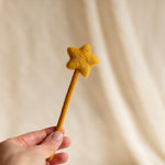 Newborn Magic Wizard Costume Cartoon Photo Props, Felted Wool Sorcerer Hat with Broom and Magic Star Wand, Baby Halloween Holiday Photoshoot