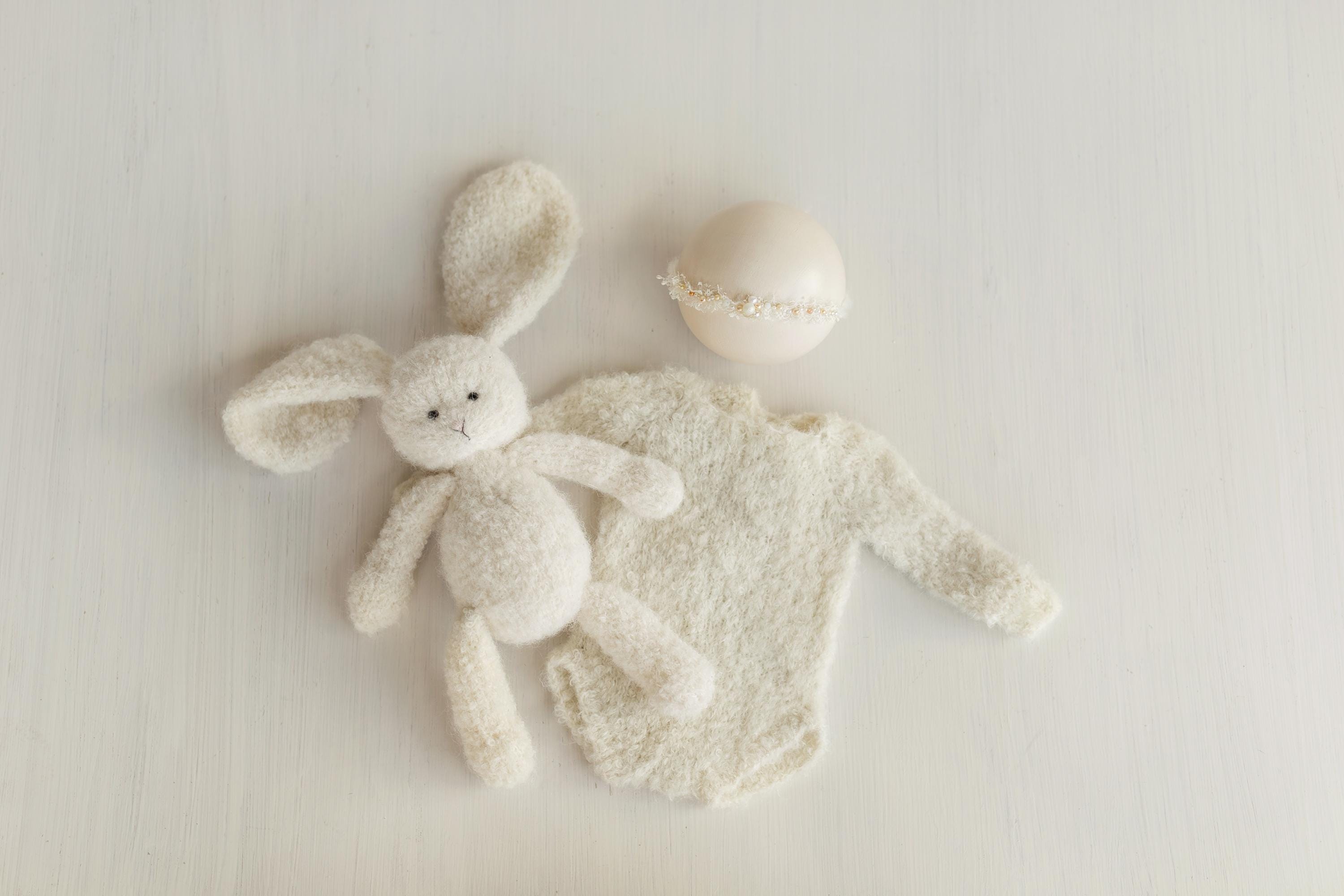 Boucle Bunny Toy Newborn Photography Props, Easter Baby Stuffed Rabbit Toy, Nursery Decor Keepsake Gift, Baby Shower Birthday Gift
