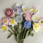 Angora Crochet Flower Bouquet Newborn Photography Prop, Handmade Flower Bunch, Everlasting Bouquet Gift, Wedding Flower Knit Bridal Bouquet