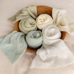 Pointelle Knit Newborn Backdrop Fabric and Wrap for Photography Props, Stretch Knit Posing Fabric, Newborn Beanbag Backdrop Photo Prop
