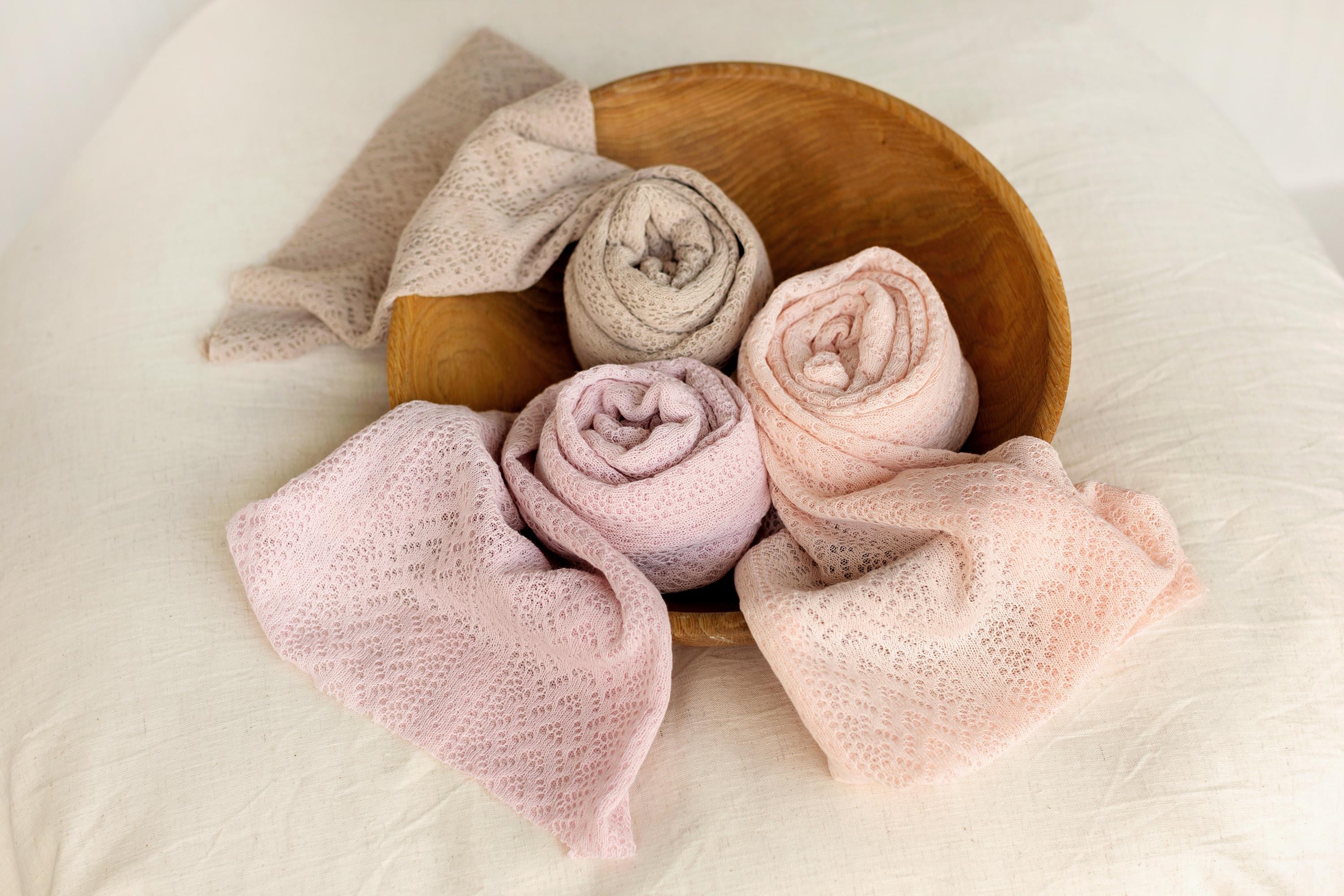 Pointelle Knit Newborn Backdrop Fabric and Wrap for Photography Props, Stretch Knit Posing Fabric, Newborn Beanbag Backdrop Photo Prop