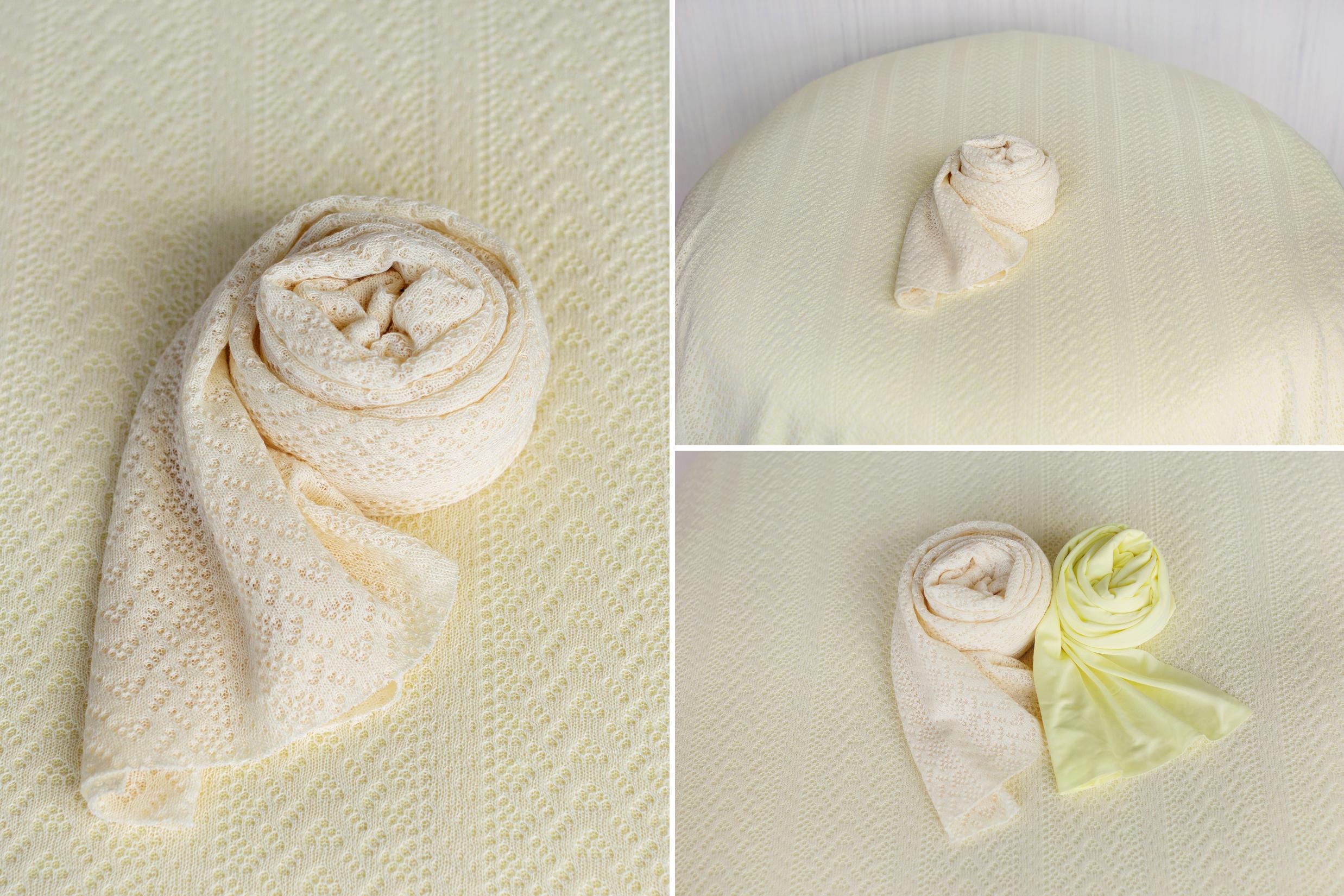 Pointelle Knit Newborn Backdrop Fabric and Wrap for Photography Props, Stretch Knit Posing Fabric, Newborn Beanbag Backdrop Photo Prop