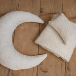White Embossed Newborn Posing Pillow with Removable Pillowcase, Newborn Photography Prop, Textured Baby Photo Pillow Backdrop Cover Set