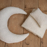 White Embossed Newborn Posing Pillow with Removable Pillowcase, Newborn Photography Prop, Textured Baby Photo Pillow Backdrop Cover Set