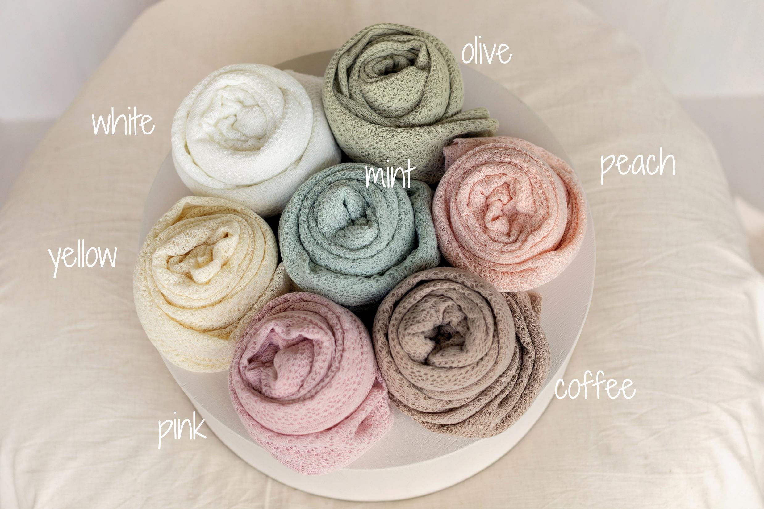 Pointelle Knit Newborn Backdrop Fabric and Wrap for Photography Props, Stretch Knit Posing Fabric, Newborn Beanbag Backdrop Photo Prop