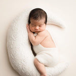 White Embossed Newborn Posing Pillow with Removable Pillowcase, Newborn Photography Prop, Textured Baby Photo Pillow Backdrop Cover Set