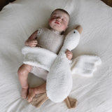 Teddy Fabric Goose Toy for Newborn Photography Props, Plush Goose Prop, Baby Goose Stuffed Animal, Heirloom Nursery Toy