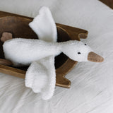 Teddy Fabric Goose Toy for Newborn Photography Props, Plush Goose Prop, Baby Goose Stuffed Animal, Heirloom Nursery Toy