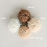 Large Fluffy Knitted Teddy Bear Photo Prop for Newborn Photography, Plush Stuffed Animal Bear Toy Baby Shower Gift and First Birthday Gift