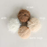 Large Fluffy Knitted Teddy Bear Photo Prop for Newborn Photography, Plush Stuffed Animal Bear Toy Baby Shower Gift and First Birthday Gift