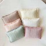 Pointelle Knit Newborn Posing Pillow with Ruffles, Newborn Photo Pillow Photography Prop, Beanbag Pillow for Photography