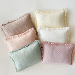 Pointelle Knit Newborn Posing Pillow with Ruffles, Newborn Photo Pillow Photography Prop, Beanbag Pillow for Photography