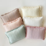 Pointelle Knit Newborn Posing Pillow with Ruffles, Newborn Photo Pillow Photography Prop, Beanbag Pillow for Photography