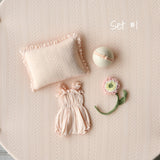 Peach Pointelle Knit Newborn Photography Props Set, Newborn Beanbag Backdrop Photo Prop Posing Fabric, Newborn Posing Pillow