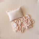 Peach Pointelle Knit Newborn Photography Props Set, Newborn Beanbag Backdrop Photo Prop Posing Fabric, Newborn Posing Pillow