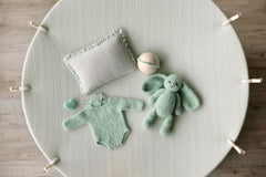 Mint Pointelle Knit Newborn Photography Props Set, Newborn Beanbag Backdrop Photo Prop Posing Fabric, Newborn Posing Pillow, Newborn Outfit