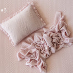 Pink Pointelle Knit Newborn Photography Props Set, Newborn Beanbag Backdrop Photo Prop Posing Fabric, Newborn Posing Pillow, Newborn Outfit