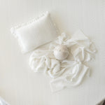 White Pointelle Knit Newborn Photography Props Set, Newborn Beanbag Backdrop Photo Prop Posing Fabric, Newborn Posing Pillow, Newborn Outfit