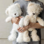 Large Fluffy Knitted Teddy Bear Photo Prop for Newborn Photography, Plush Stuffed Animal Bear Toy Baby Shower Gift and First Birthday Gift