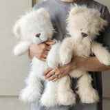 Large Fluffy Knitted Teddy Bear Photo Prop for Newborn Photography, Plush Stuffed Animal Bear Toy Baby Shower Gift and First Birthday Gift