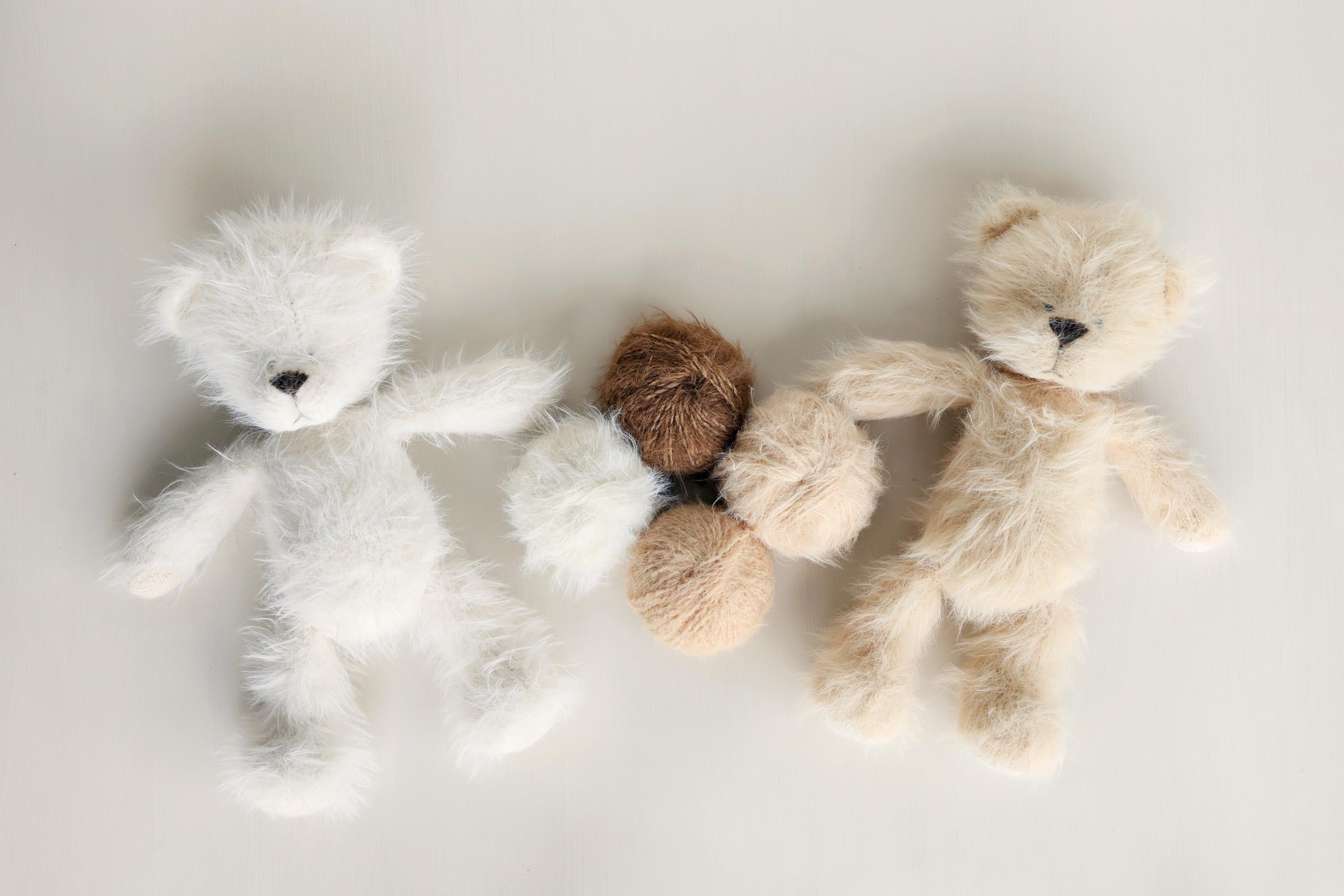 Large Fluffy Knitted Teddy Bear Photo Prop for Newborn Photography, Plush Stuffed Animal Bear Toy Baby Shower Gift and First Birthday Gift