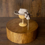 Western Newborn Cowboy Hat and Horse Toy Set, Felted Wool Newborn Photography Props, Baby Cowboy Photo Outfit