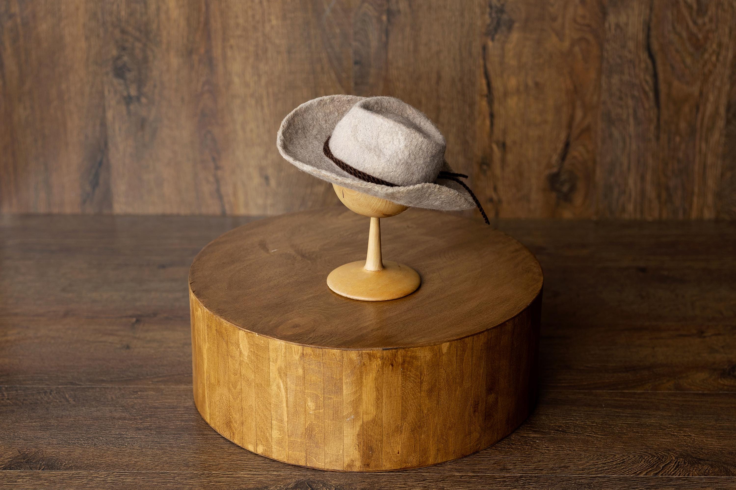 Western Newborn Cowboy Hat and Horse Toy Set, Felted Wool Newborn Photography Props, Baby Cowboy Photo Outfit