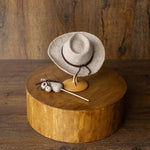 Western Newborn Cowboy Hat and Horse Toy Set, Felted Wool Newborn Photography Props, Baby Cowboy Photo Outfit