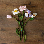 Botanical Felted Wool Flower Stems for Newborn Photography Props, Floral Styling Accessories Photo Props, Felt Flower Decor