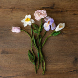 Botanical Felted Wool Flower Stems for Newborn Photography Props, Floral Styling Accessories Photo Props, Felt Flower Decor