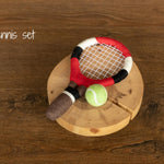 Felt Tennis Racket, Golf Club & Sports Visor Set for Newborn Photography Props, Baby Sports Toys, Baby Shower Gift