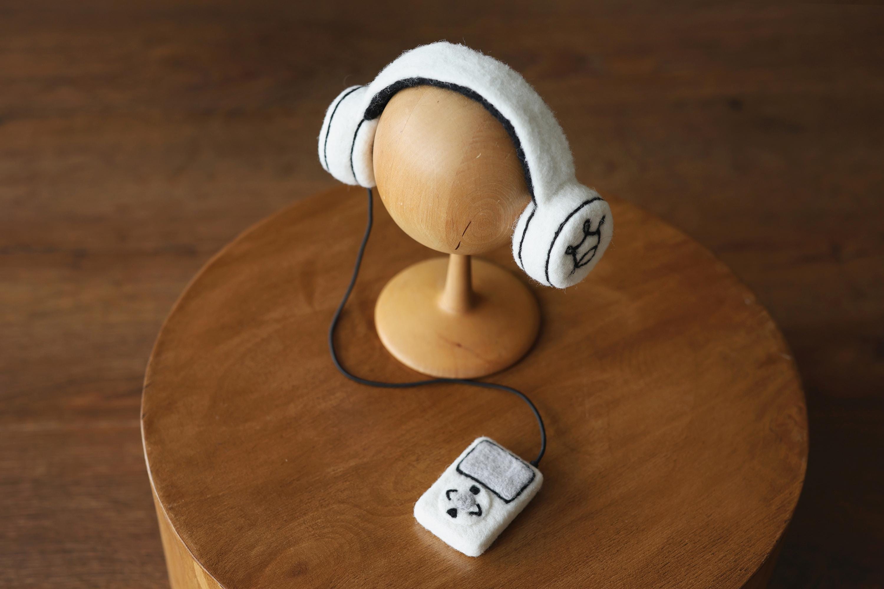 Felted Wool Music Player, Headphones & Game Controller Newborn Photography Props, Gamer Baby Shower Gift, Music Lover Gift