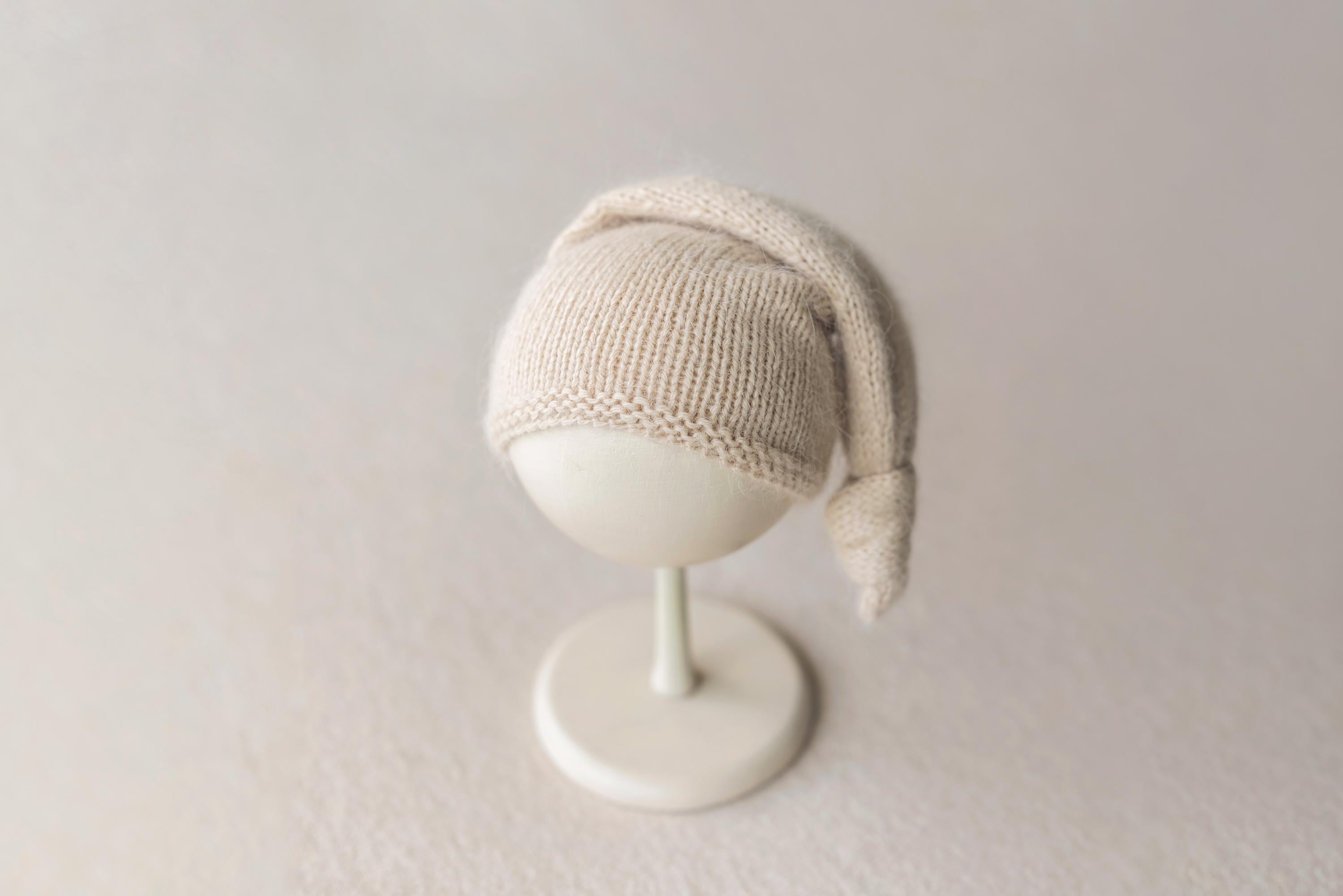 Angora Wool Footed Newborn Knit Romper with Sleep Hat, Newborn Photography Outfit, Newborn Coming Home Outfit, Knit Footie Baby Outfit