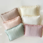 Pointelle Knit Newborn Posing Pillow with Ruffles, Newborn Photo Pillow Photography Prop, Beanbag Pillow for Photography