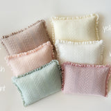 Pointelle Knit Newborn Posing Pillow with Ruffles, Newborn Photo Pillow Photography Prop, Beanbag Pillow for Photography