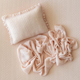 Pointelle Knit Newborn Posing Pillow with Ruffles, Newborn Photo Pillow Photography Prop, Beanbag Pillow for Photography