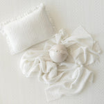 Pointelle Knit Newborn Posing Pillow with Ruffles, Newborn Photo Pillow Photography Prop, Beanbag Pillow for Photography