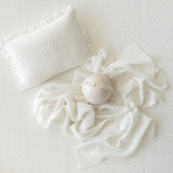 Pointelle Knit Newborn Posing Pillow with Ruffles, Newborn Photo Pillow Photography Prop, Beanbag Pillow for Photography