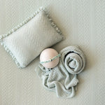 Pointelle Knit Newborn Posing Pillow with Ruffles, Newborn Photo Pillow Photography Prop, Beanbag Pillow for Photography