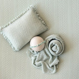 Pointelle Knit Newborn Posing Pillow with Ruffles, Newborn Photo Pillow Photography Prop, Beanbag Pillow for Photography