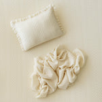 Pointelle Knit Newborn Posing Pillow with Ruffles, Newborn Photo Pillow Photography Prop, Beanbag Pillow for Photography