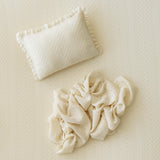 Pointelle Knit Newborn Posing Pillow with Ruffles, Newborn Photo Pillow Photography Prop, Beanbag Pillow for Photography