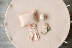 Peach Pointelle Knit Newborn Photography Props Set, Newborn Beanbag Backdrop Photo Prop Posing Fabric, Newborn Posing Pillow